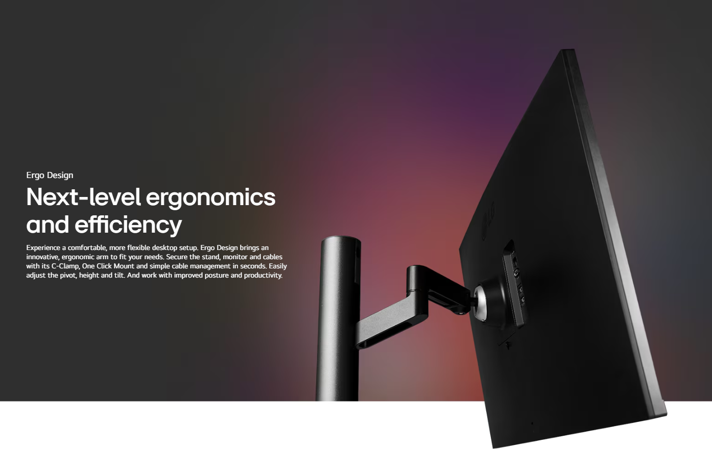 LG UltraFine 32" IPS Display Monitor with Ergo Stand profile