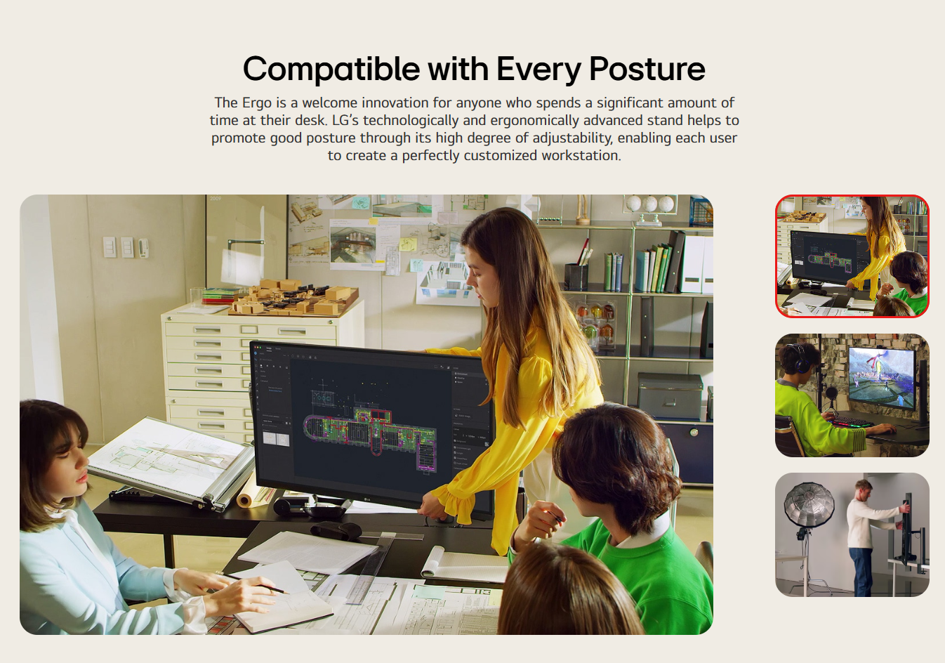 LG UltraFine 32" IPS Display Monitor with Ergo Stand features