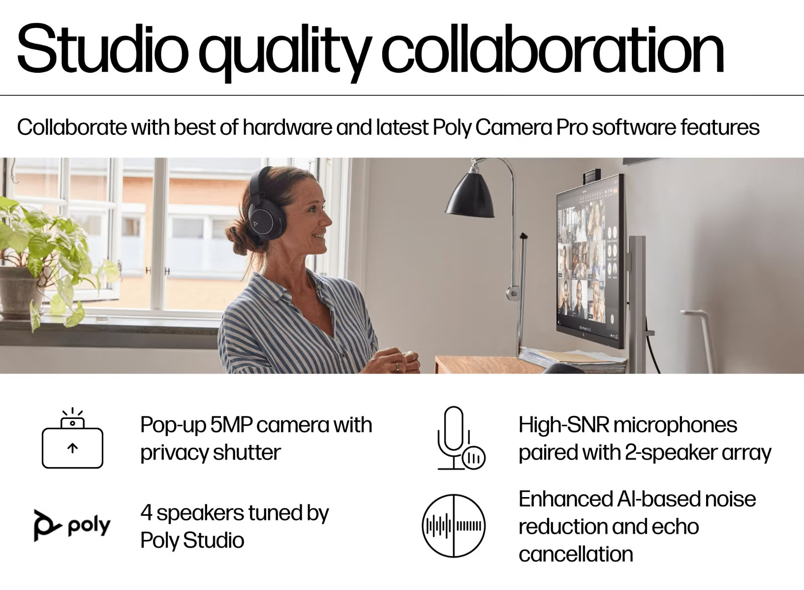 HP EliteStudio 8 All-in-One G1i 23.8 inch Desktop AI PC Poly Camera Pro