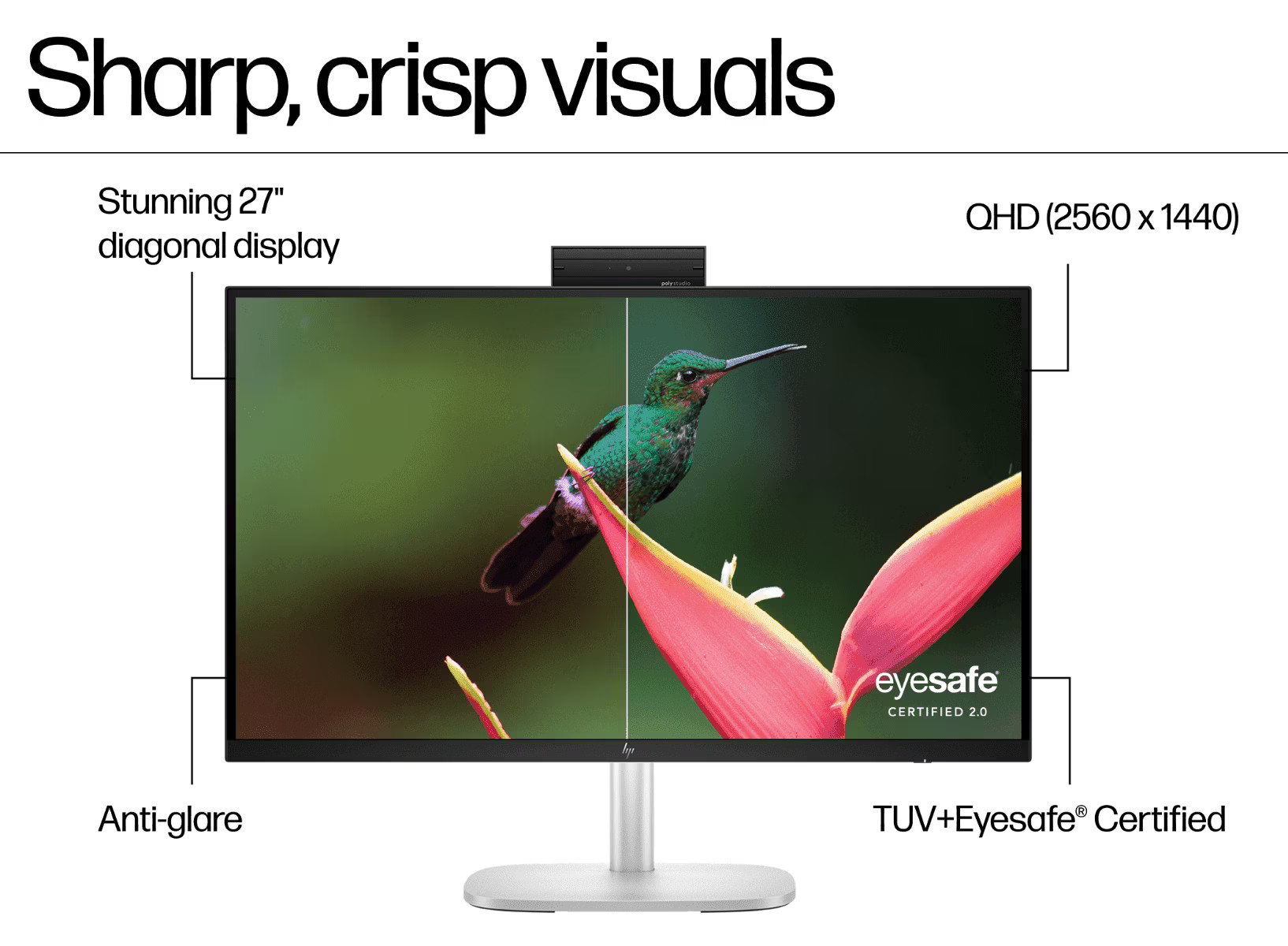 HP EliteStudio 8 All-in-One G1i 27 inch Desktop AI PC display